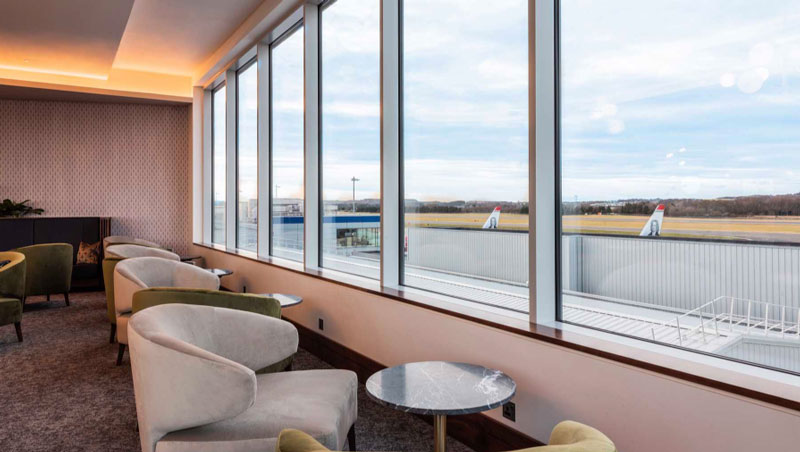 No1 Lounge Sala VIP no Aeroporto de Edinburgh Edimburgo na Escócia Reino Unido