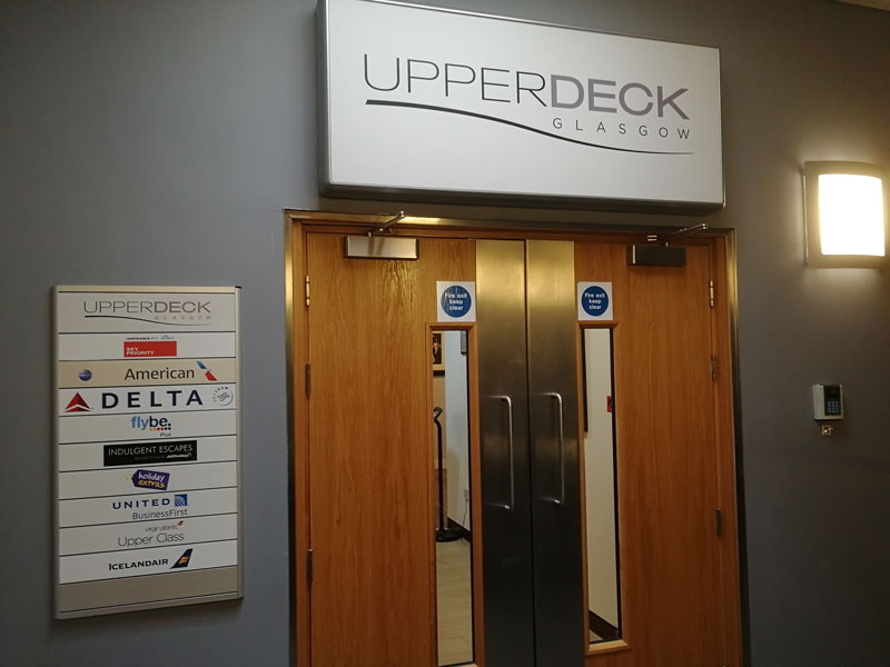 Upper Deck Lounge no Aeroporto de Glasgow na Escócia Sala VIP